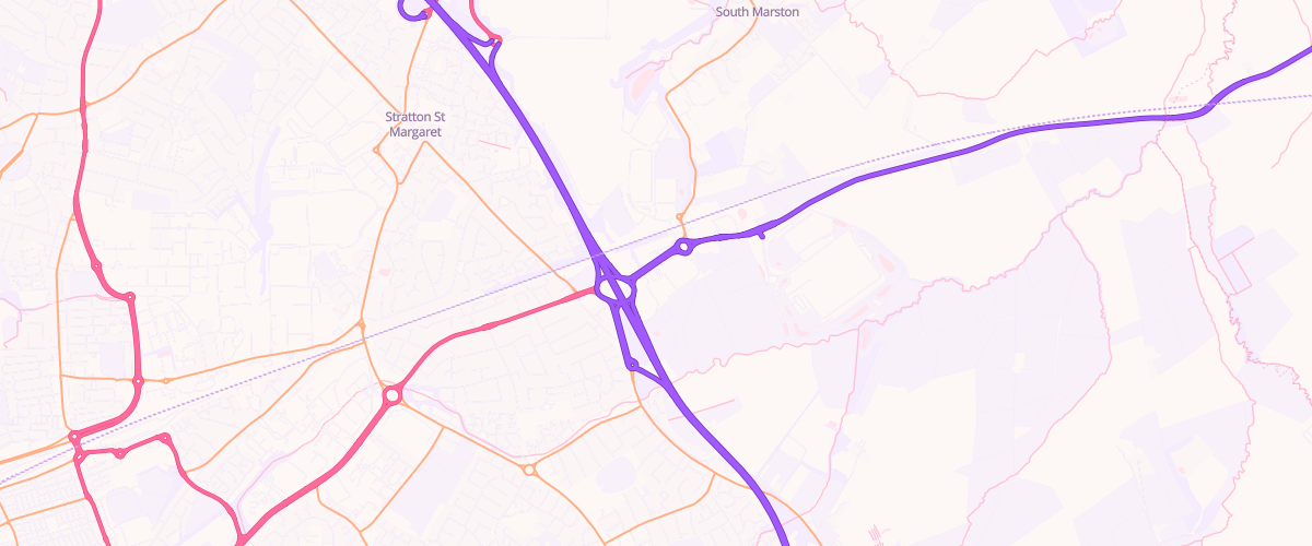 Map showing the location of Sainsburys Stratton