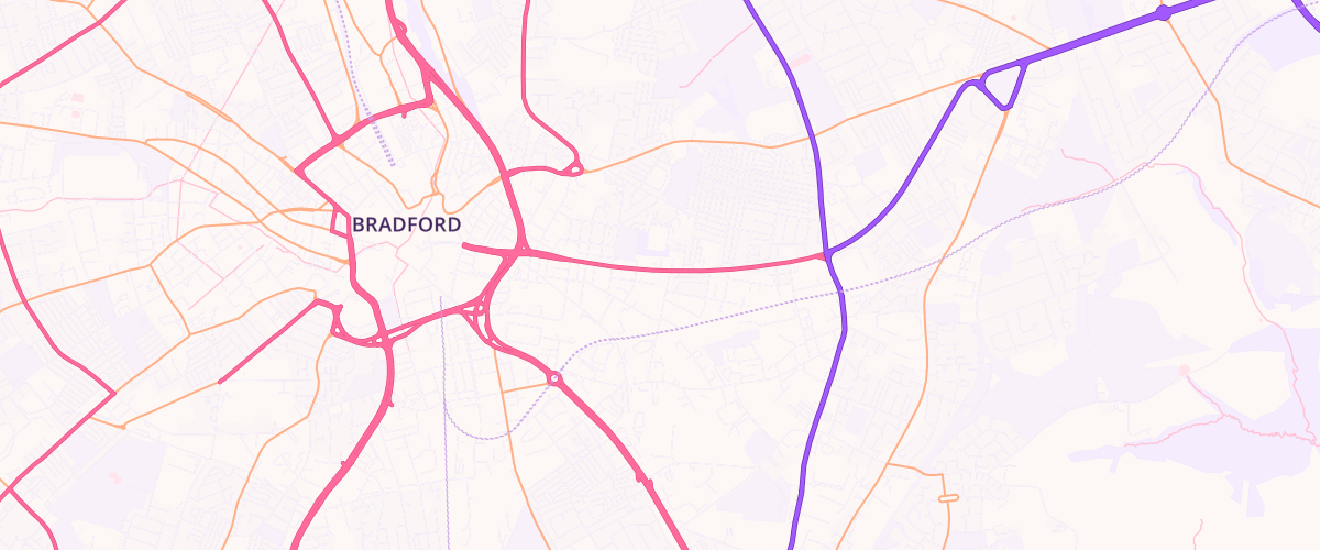 Map showing the location of Bradford Service Station