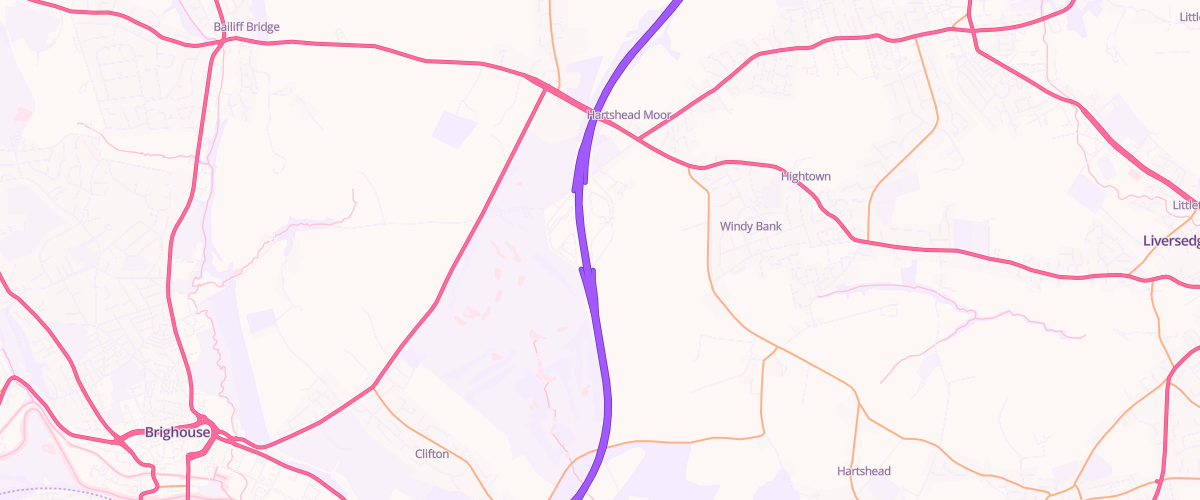 Map showing the location of Welcome Break Hartshead West