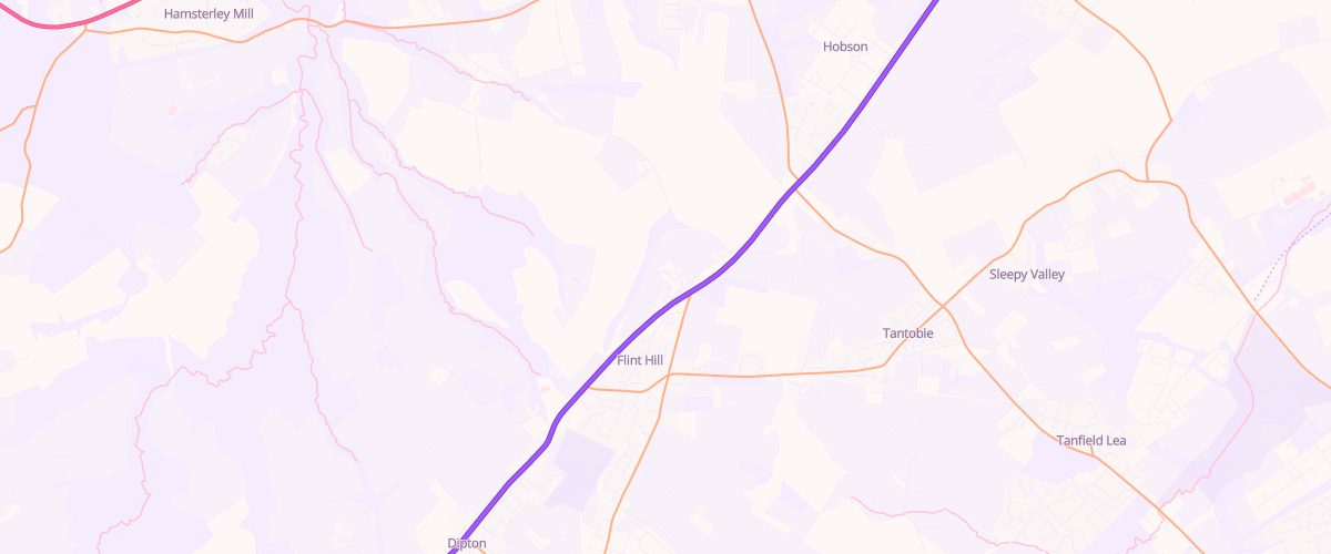 Map showing the location of Mountsett Service Station