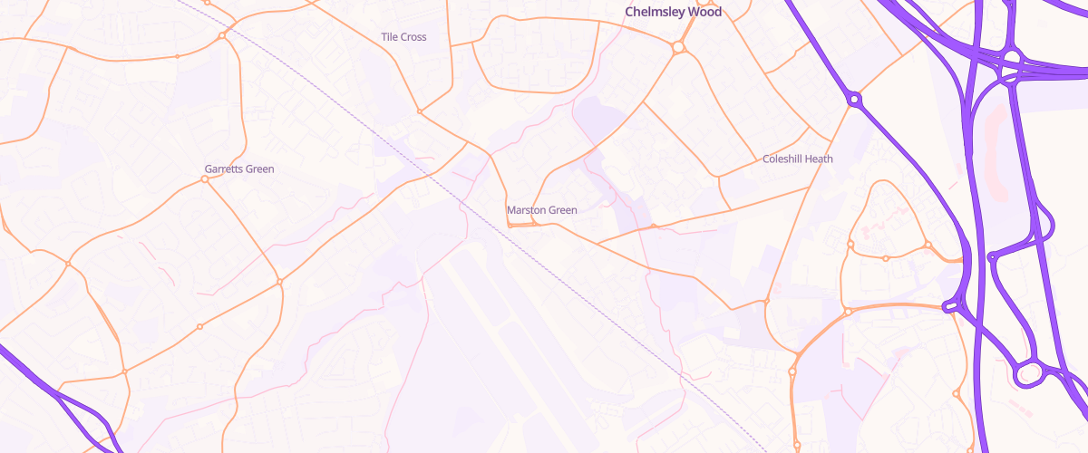 Map showing the location of Mfg Marston Green