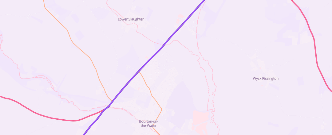 Map showing V J Collett Limited, Bourton On The Water