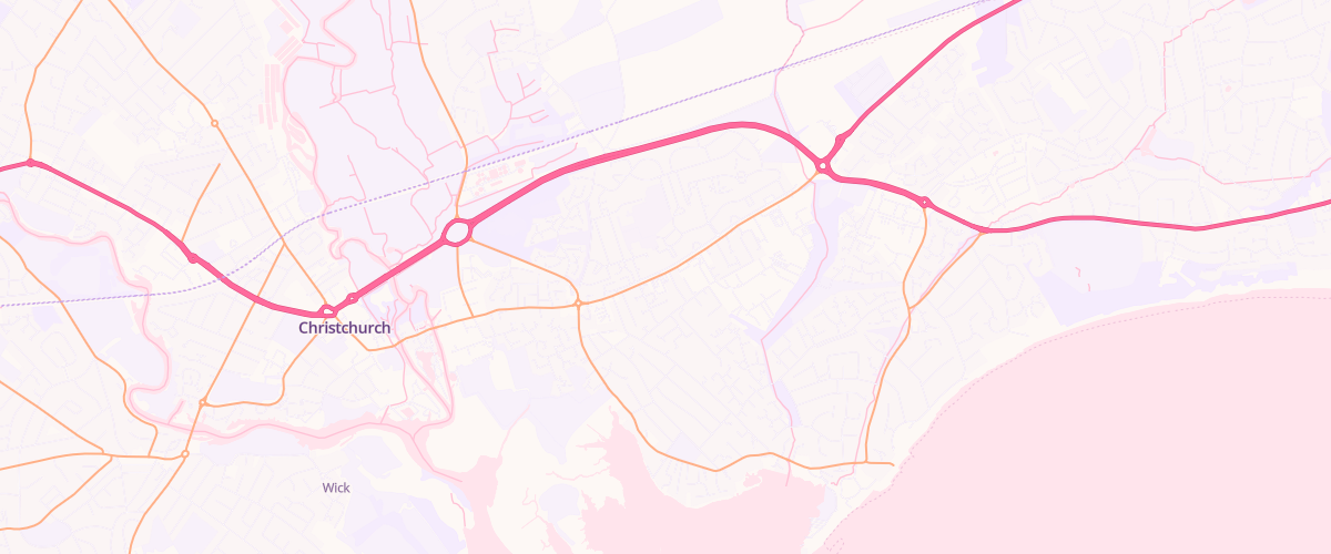 Map showing the location of Christchurch Sf Connect