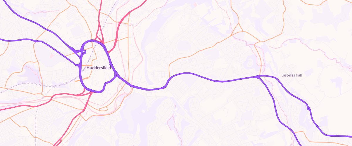 Map showing the location of Huddersfld Wakefield Express