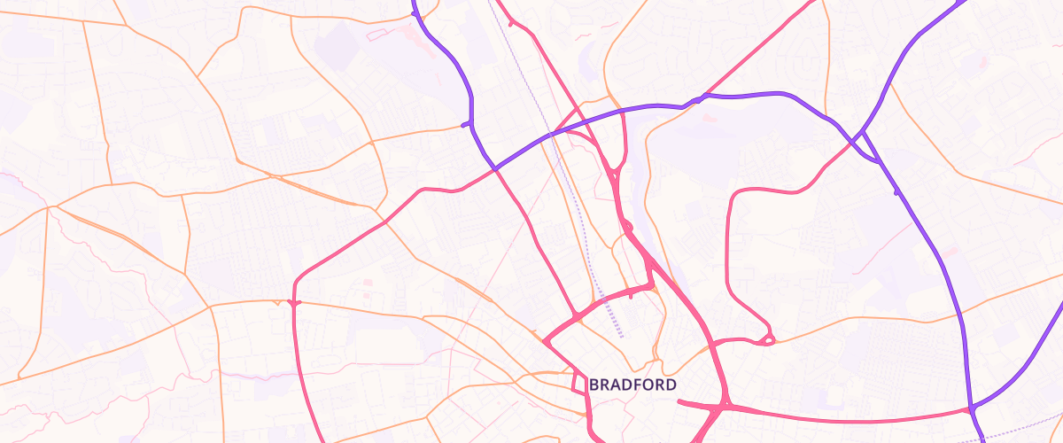 Map showing the location of Valley Parade Service Station