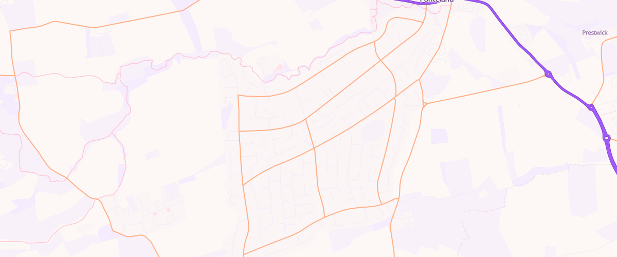 Map showing the location of Darras Hall Fuel Express
