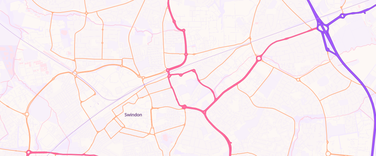 Map showing the location of Swindon Extra Petrol Filling