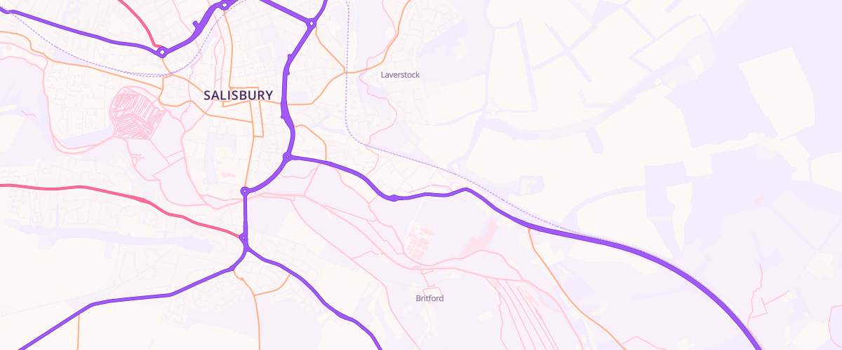 Map showing the location of Salisbury Extra Petrol Filling