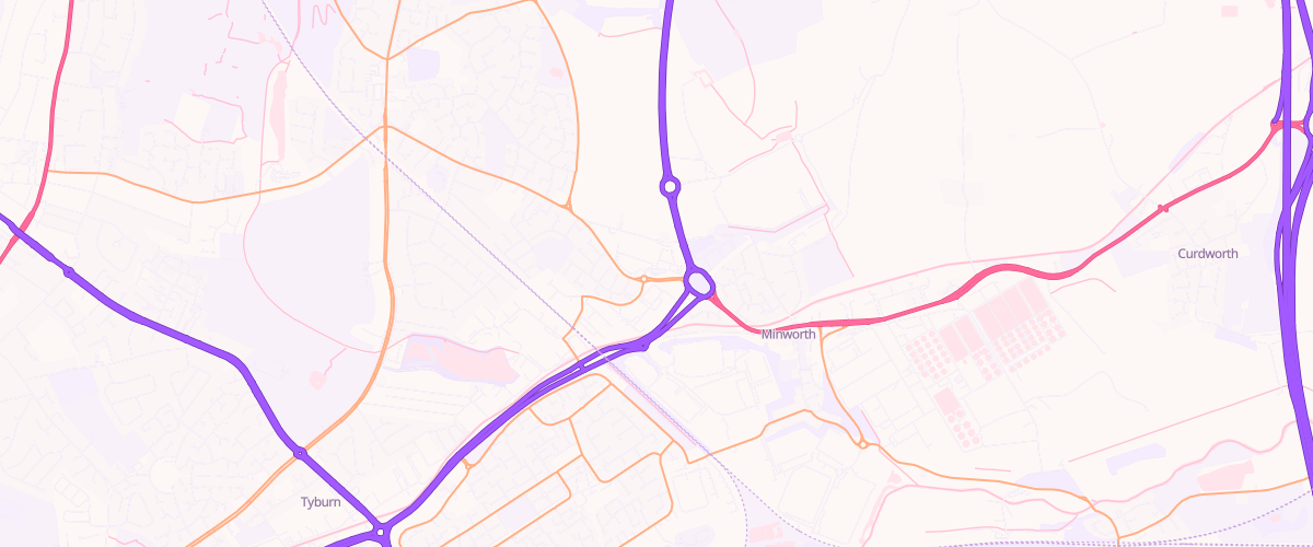 Map showing the location of Asda Minworth Supercentre