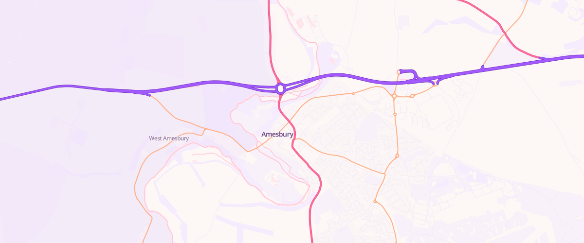 Map showing the location of Amesbury Filling Station