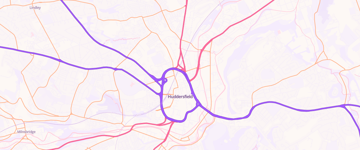 Map showing the location of Huddersfield Superstore Petrol Filling