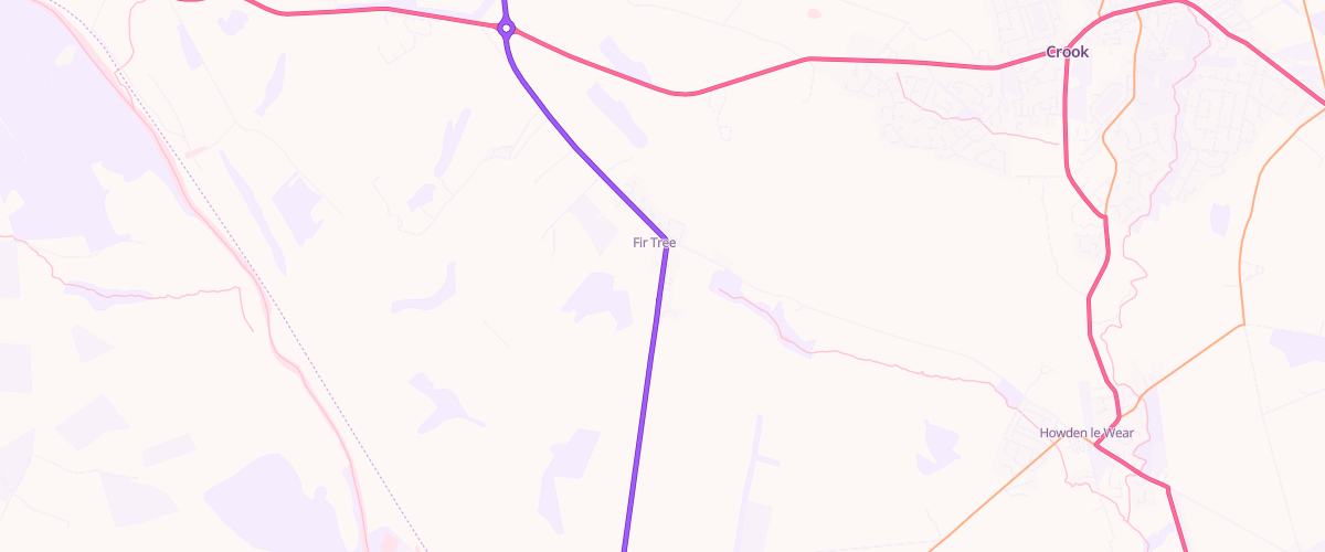 Map showing the location of Fir Tree Filling Station