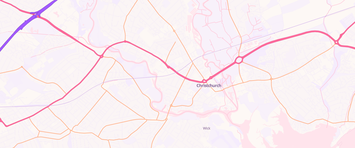 Map showing the location of Asda Christchurch Express Petrol