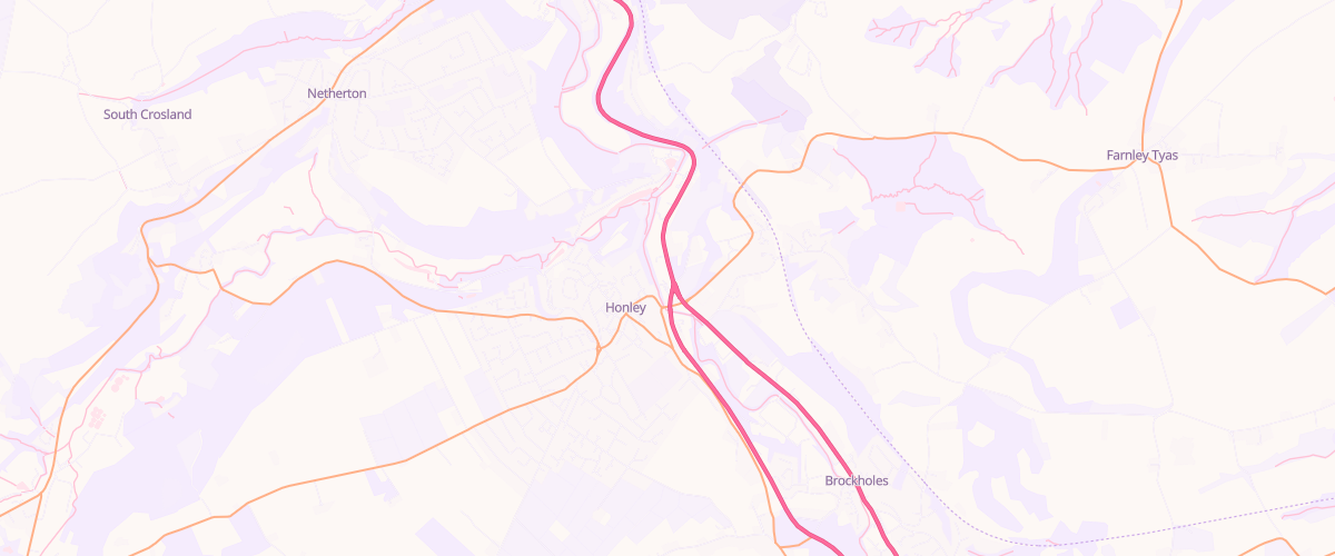 Map showing the location of Asda Honley Express Petrol