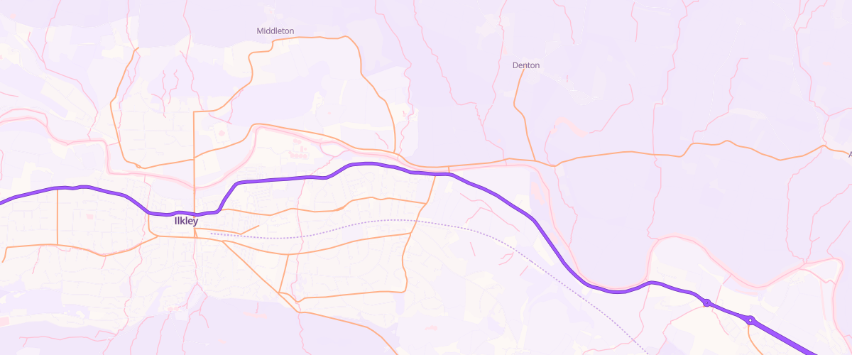 Map showing the location of Ilkley Esso Express