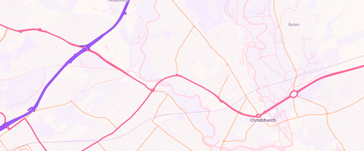 Map showing the location of Christchurch Esso Express