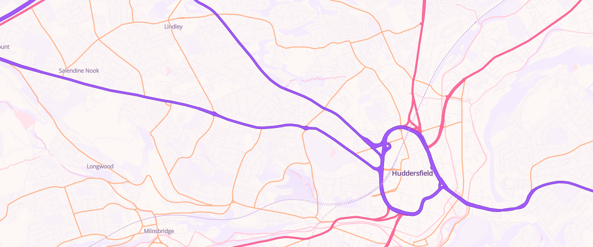 Map showing the location of Shell Huddersfield