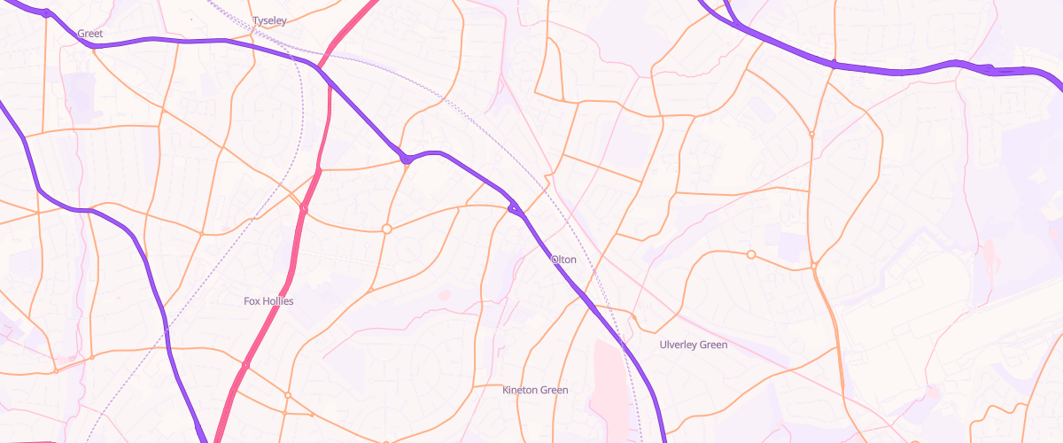 Map showing the location of Solihull Esso Express