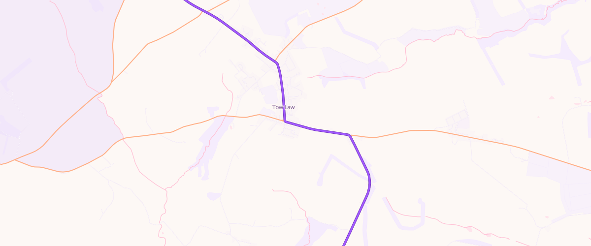 Map showing the location of Tow Law Service Station