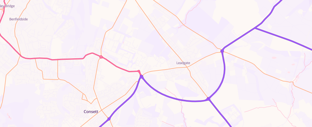 Map showing Consett Car & Commercial, Consett