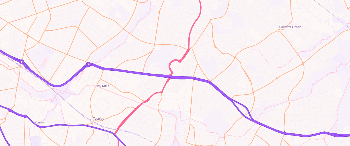 Map showing the location of Yardley Extra Petrol Filling