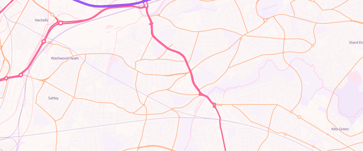 Map showing the location of Bp Ward End Service