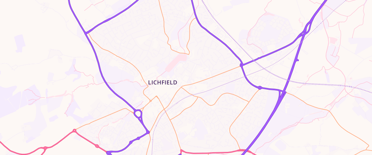 Map showing the location of Lichfield Extra Petrol Filling