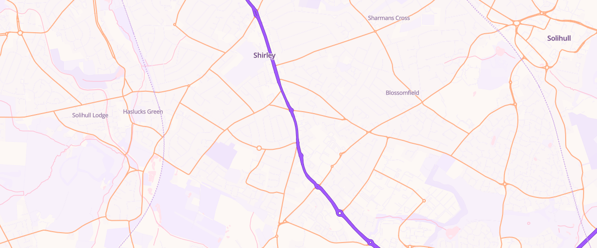 Map showing the location of Solihull Sf Connect