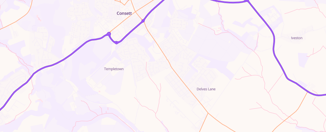 Map showing Bescol Motors, Consett