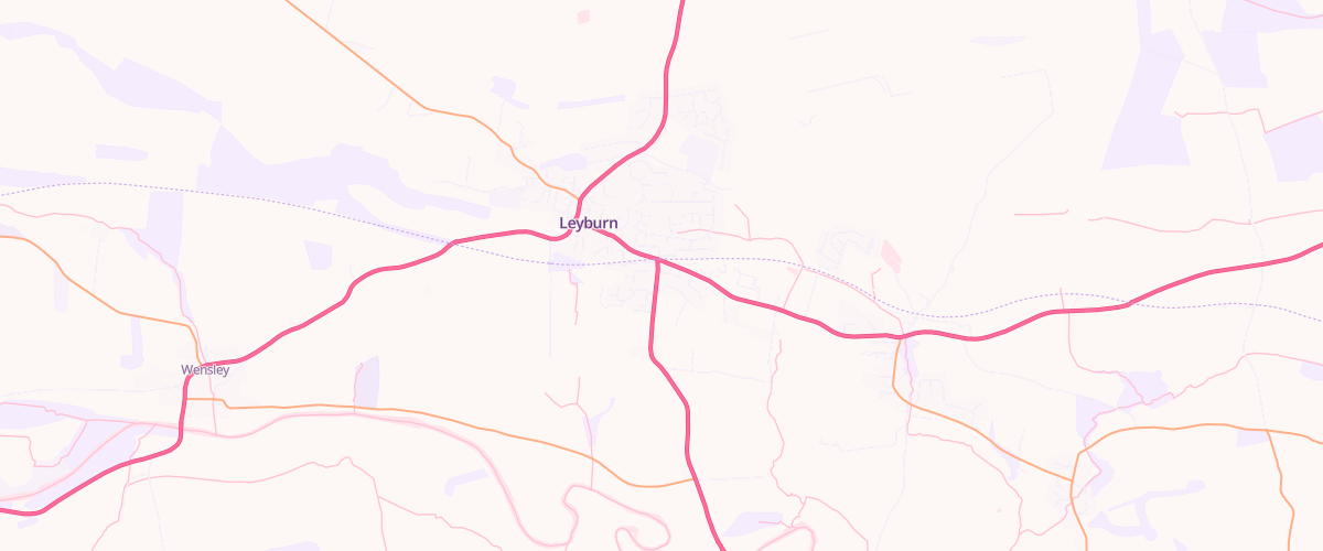 Map showing the location of Leyburn Filling Station