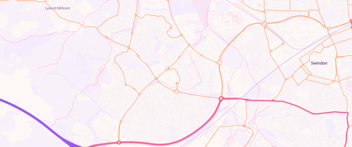 Map showing the location of Asda West Swindon Superstore