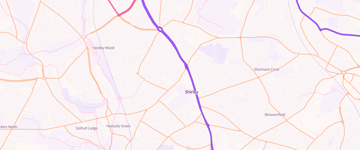 Map showing the location of Asda Shirley Superstore