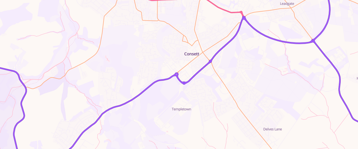 Map showing the location of Mfg Morrisons Consett