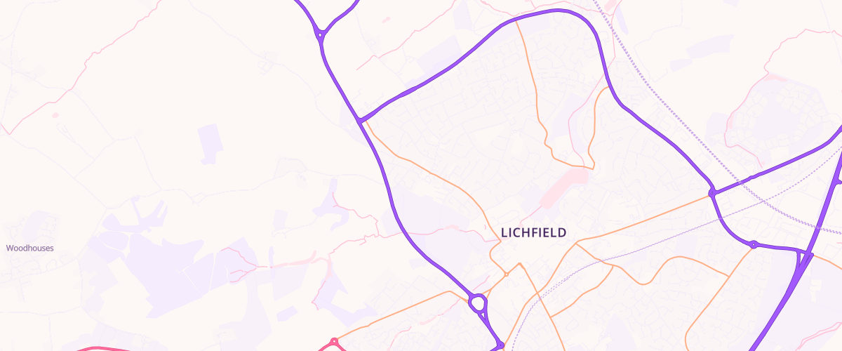 Map showing the location of Mfg Morrisons Lichfield