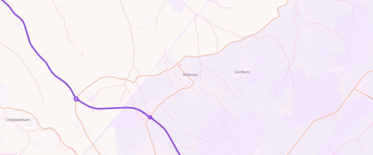 Map showing the location of H J Taylor