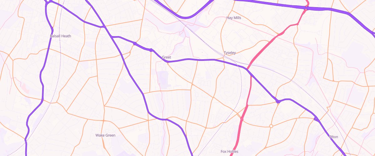 Map showing the location of Eg Tyseley Pfs