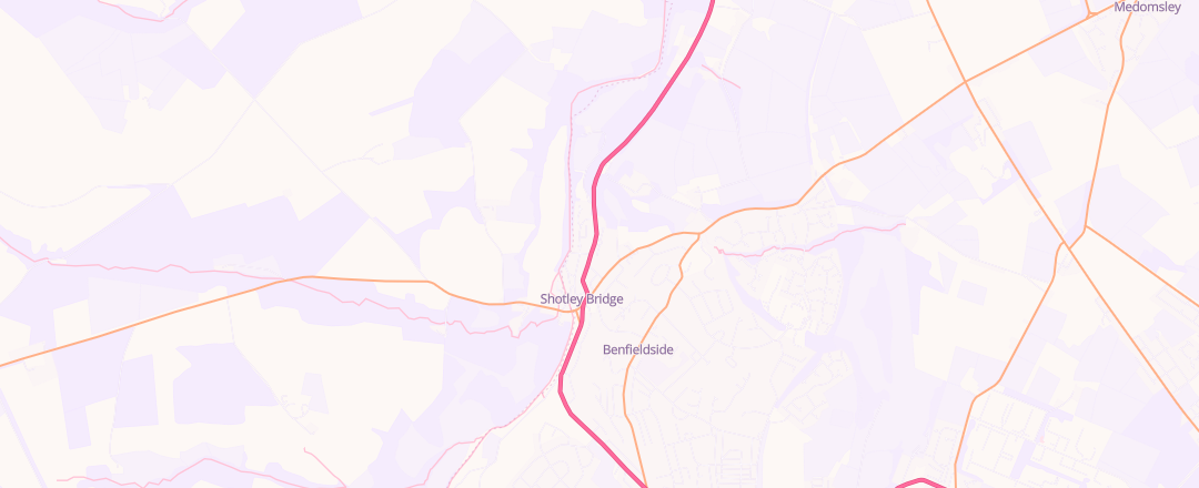 Map showing Mechanical Services, Consett