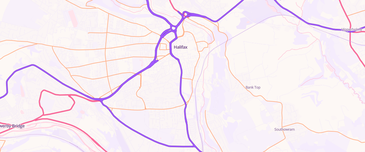 Map showing the location of Asda Halifax Express Petrol