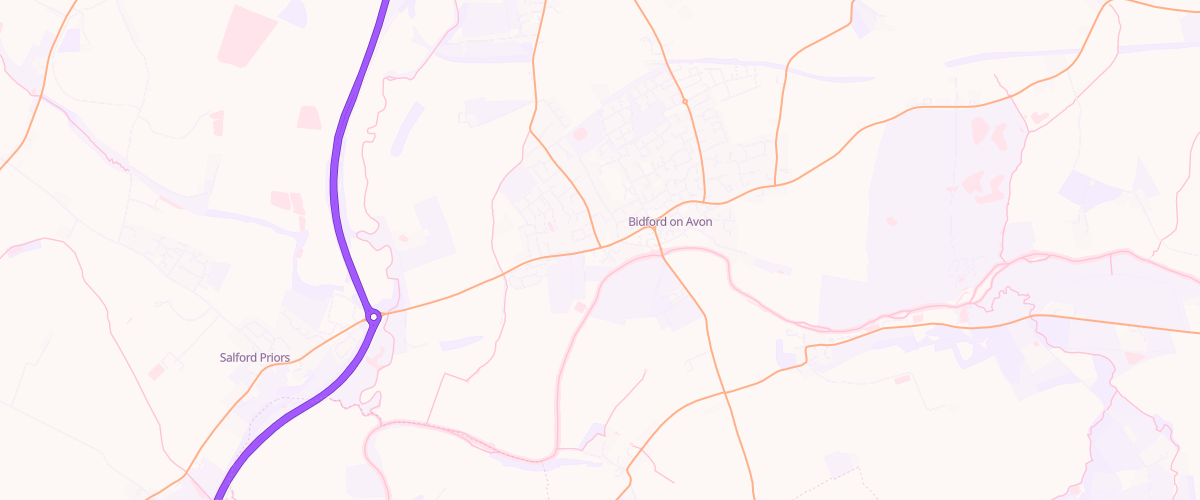 Map showing the location of Mfg Bidford-On-Avon