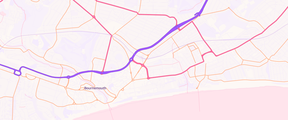 Map showing the location of Asda Bournemouth Express Petrol