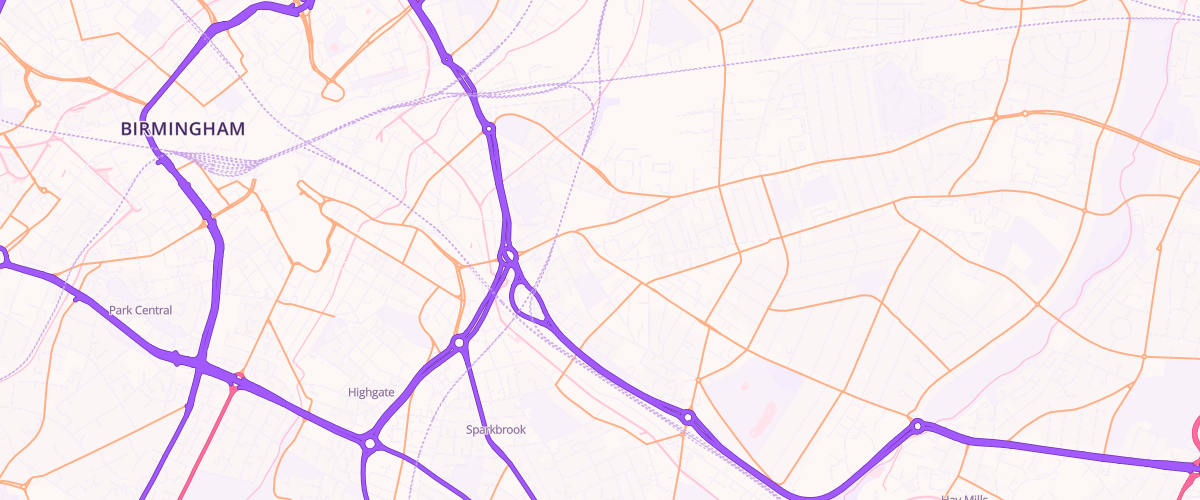 Map showing the location of Mfg Morrisons Birmingham Small