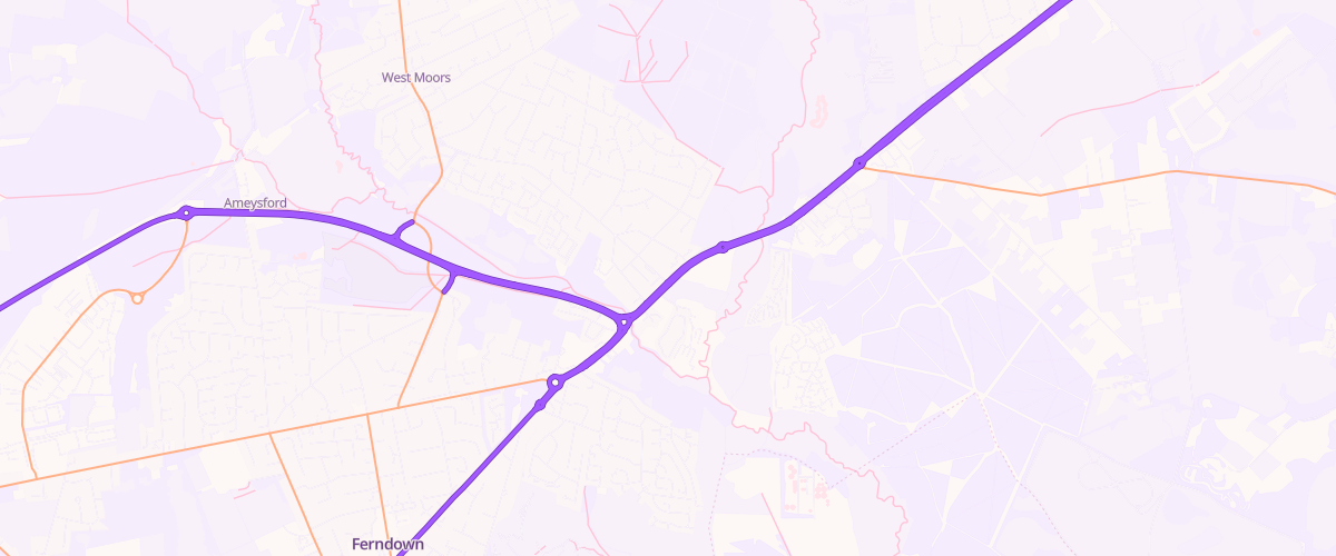 Map showing the location of Mfg West Moors