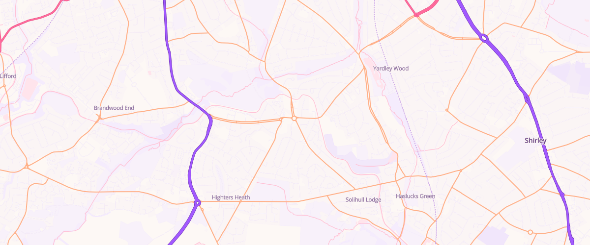 Map showing the location of Mfg Yardley Wood