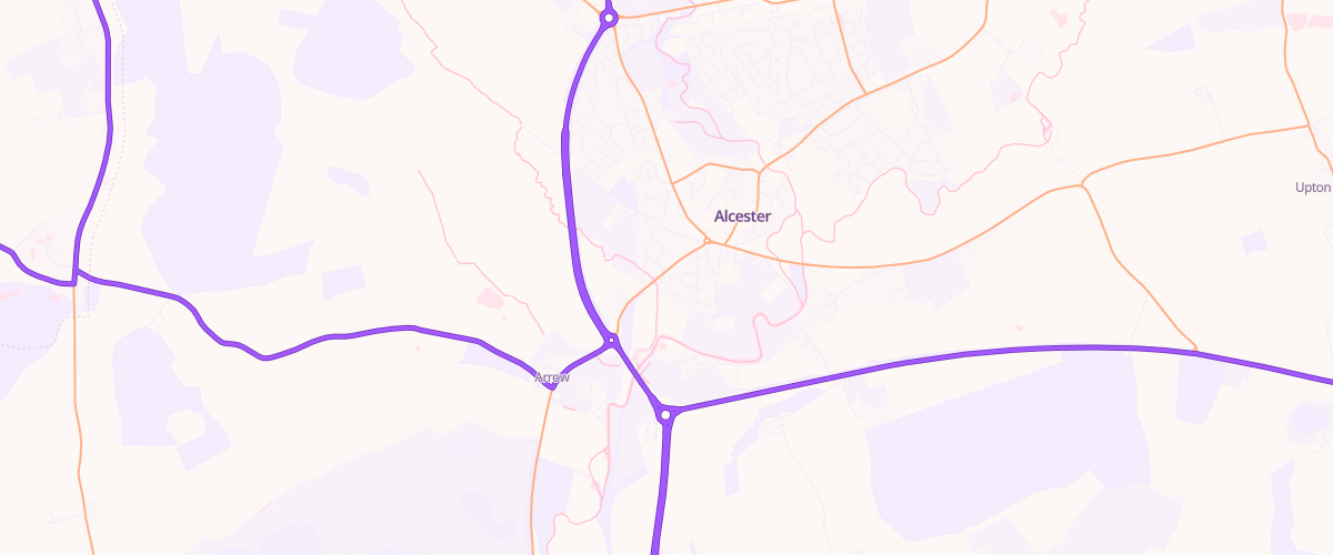 Map showing the location of Gulf Service Station Alcester