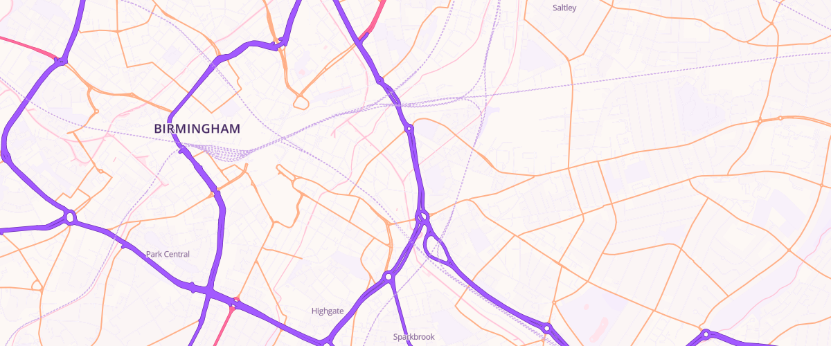 Map showing the location of Watery Lane Fuel Express