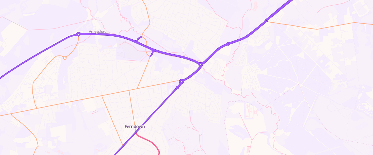 Map showing the location of Sainsburys Ferndown