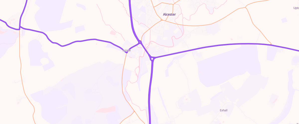 Map showing the location of Bp Alcester Oversley Mill