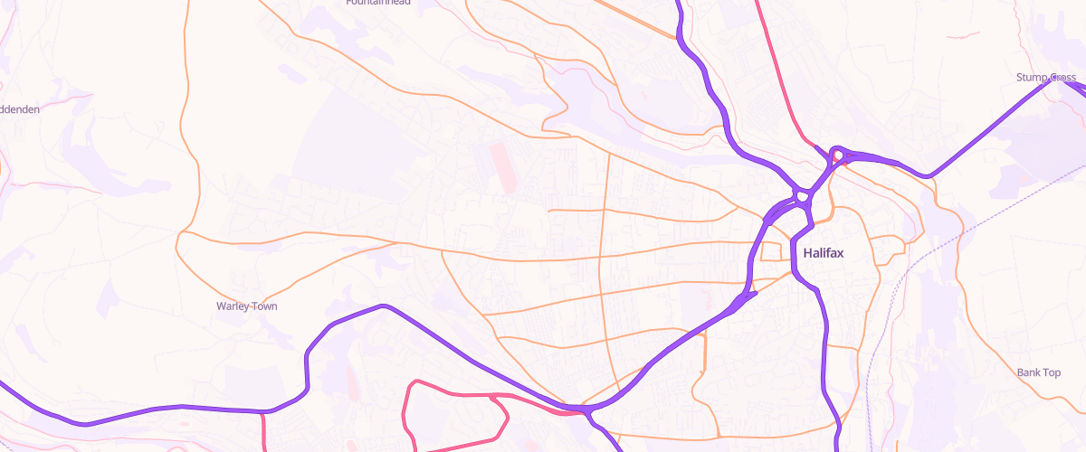 Map showing the location of Asda Halifax Superstore