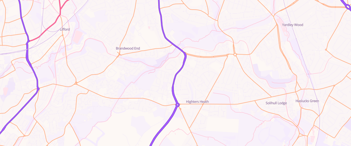 Map showing the location of Maypole Service Station