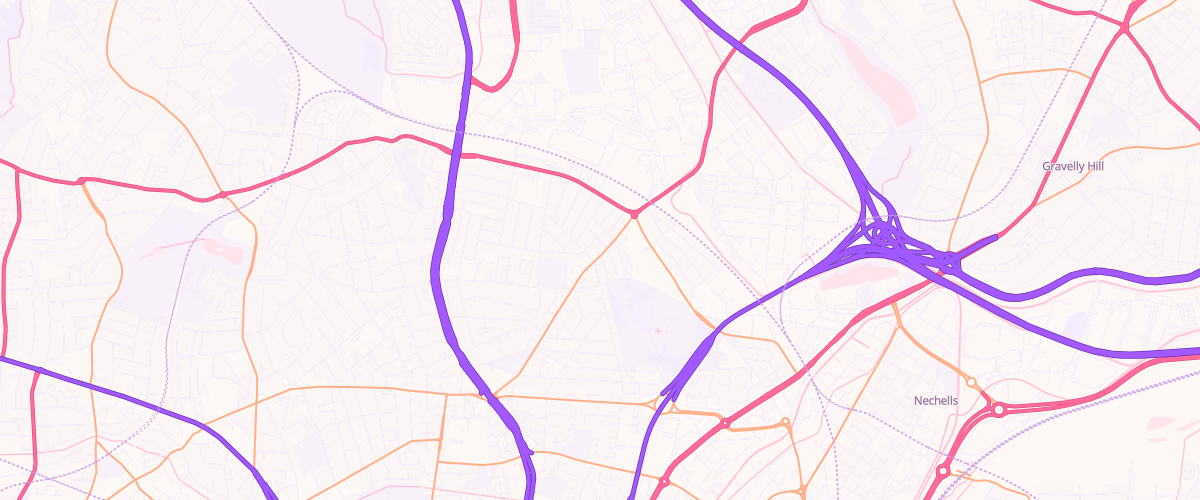 Map showing the location of Witton Road